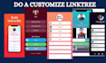 setup a customize linktree bio link landing page for your social media
