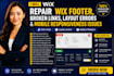 repair wix footer, broken links, layout errors and mobile responsiveness issues
