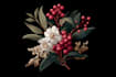 create botanical illustration of flower logo illustration