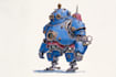 custom futuristic mecha robot character art