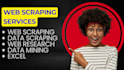 do data mining, web scraping, excel