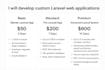 develop custom laravel web applications