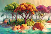 create high detailed low poly vector illustrations for