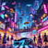make an cyberpunk anime art