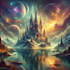 make an stunning fantasy landscape, background