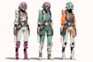 create a cyberpunk character cartoon, anime or illustration