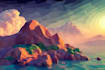 create a simple and stylized low poly illustration