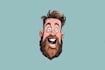 draw a professional caricature logo in my style