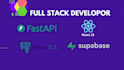 develop full stack web apps using fastapi, django, flask and react js next js