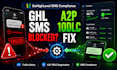 fix gohighlevel SMS compliance, a2p 10dlc registration, twilio a2p issues
