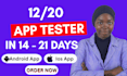 provide 12 testers for google play closed testing for 14 days 12 app tester ios