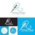 design a creative tailor logo with scissors and thread concept