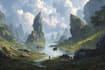 create fantasy landscape background
