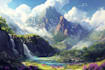 draw fantasy landscape or enviroment art