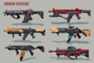 create 2d weapons from guns of a art