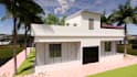 create a modern house exterior with 3d visualization