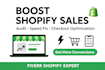 audit and fix your shopify store to increase conversions speed, checkout, UX