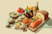 do food illustration in my style