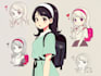 draw vector cartoon, background, character etc