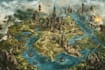 illustrate a mesmerizing fantasy map illustration