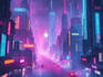 do cyberpunk futuristic city art