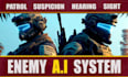 program realistic ai that patrols, finds the player, and attacks