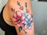 create a beautiful watercolor flowers tattoo design