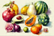 illustrate digitally realistic fruits or veggies