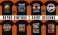 create retro vintage typography t shirt design for print on demand