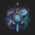 create fantasy game logo with cool unique magic style