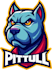 create awesome pitbull logo vintage, monogram hand lettering