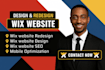 build wix website redesign an design, wix landing page website, wix blog website