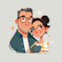 make design romantic caricature couple