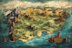 make a fantasy map illustration for map
