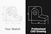 convert hand drawn sketches to autocad