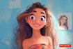 do cute disney cartoon portrait
