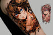 make custom anime manga tattoo design