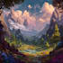 create stunning fantasy landscape, background illustration