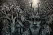 make conceptual dark art skull metal illustration