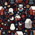 create cute christmas pattern and illustration