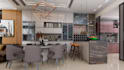create a realistic 3d kitchen interior design and rendering