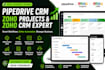 setup, automate, integrate zoho projects, zoho CRM and pipedrive
