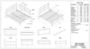 create detailed shop drawings for bed frame with cut lists and materials listing