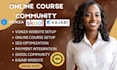 build vonza website, setup online course platform, kajabi skool online community
