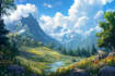 create fantasy landscape illustrations