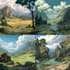 illustrate environments, landscapes, board game, concept art