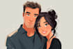 draw cartoon disney couple portrait