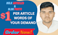 do bulk seo optimized articles and blog posts for you
