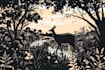 draw an animal and botanical illustration