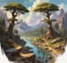 draw a natural landscape and background illustration
